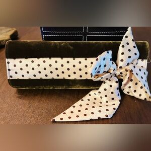 Polka Dot Velvet Clutch